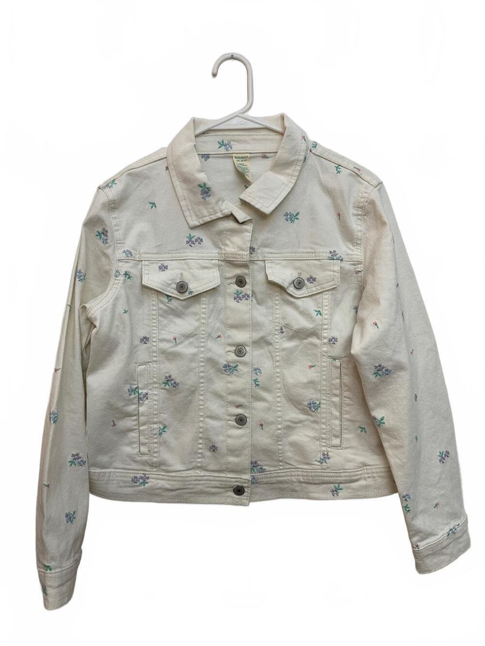 Thereabouts Embroidered Cream Floral Denim Jacket